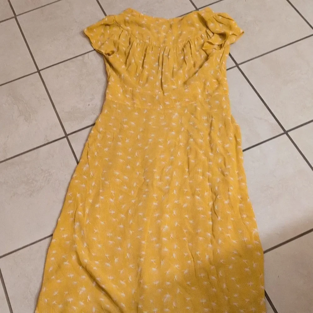 Whisltes Isla Dandelion Midi Dress Yellow Button Front Size 10